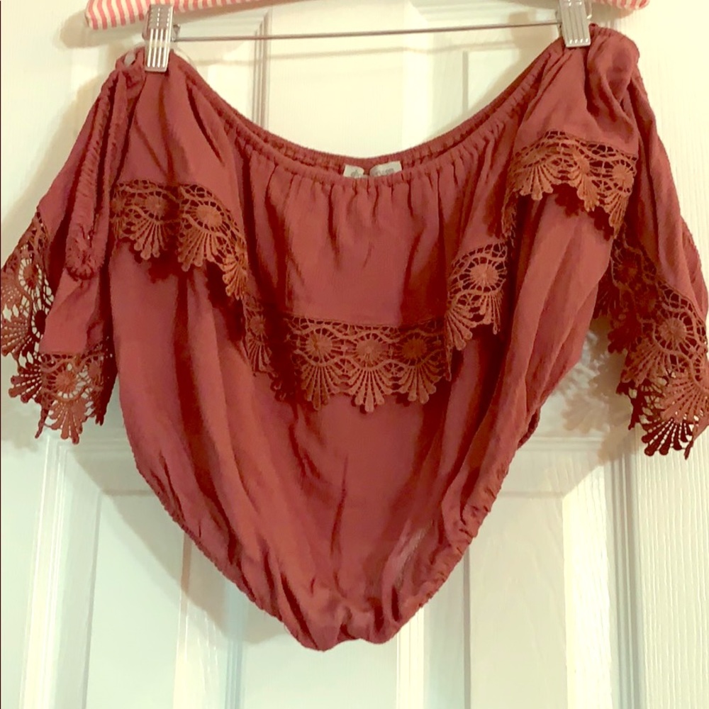 Dark Blush Colored Strapless Crop Top NWT